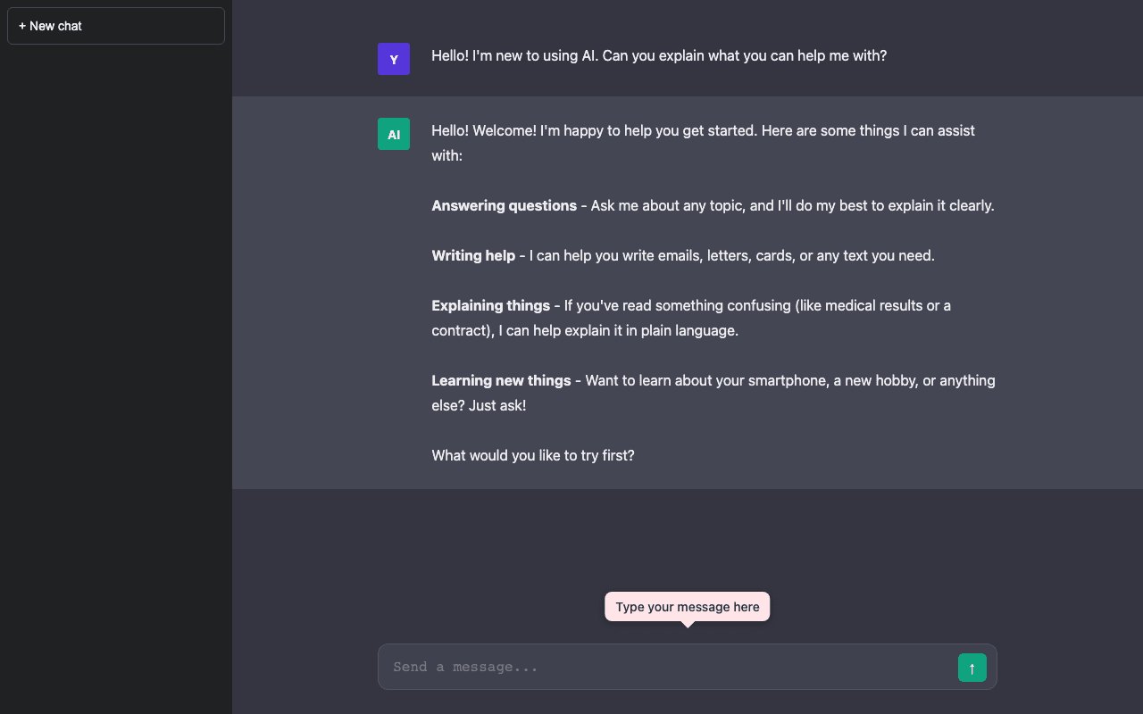 Example of a ChatGPT conversation